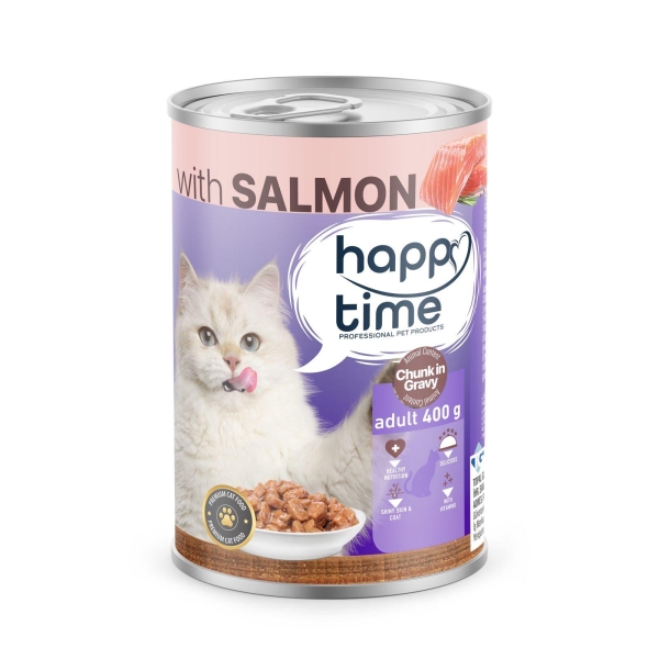 HAPPY TİME KISIR KEDİ SOMONLU KONSERVE 400 GR